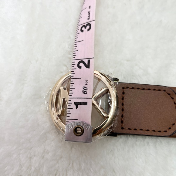 NWT Michael Kors brown MK belt. Monogram print throughout. Medium. - Picture 12 of 12
